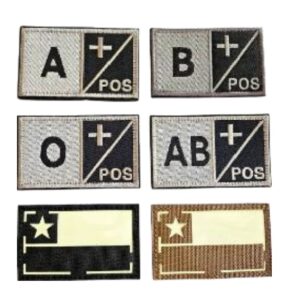 Parches Reflectante grupo sanguíneo o bandera.